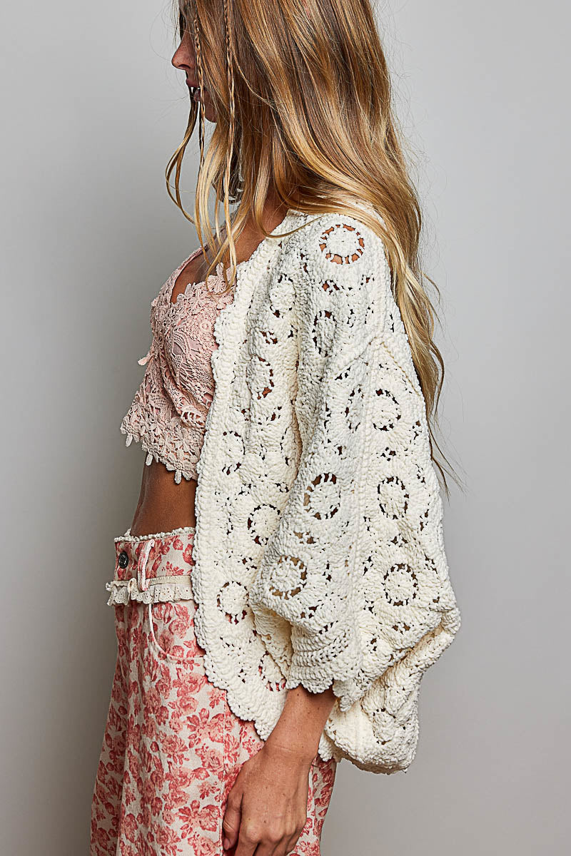 Chenille Crochet Cardigan