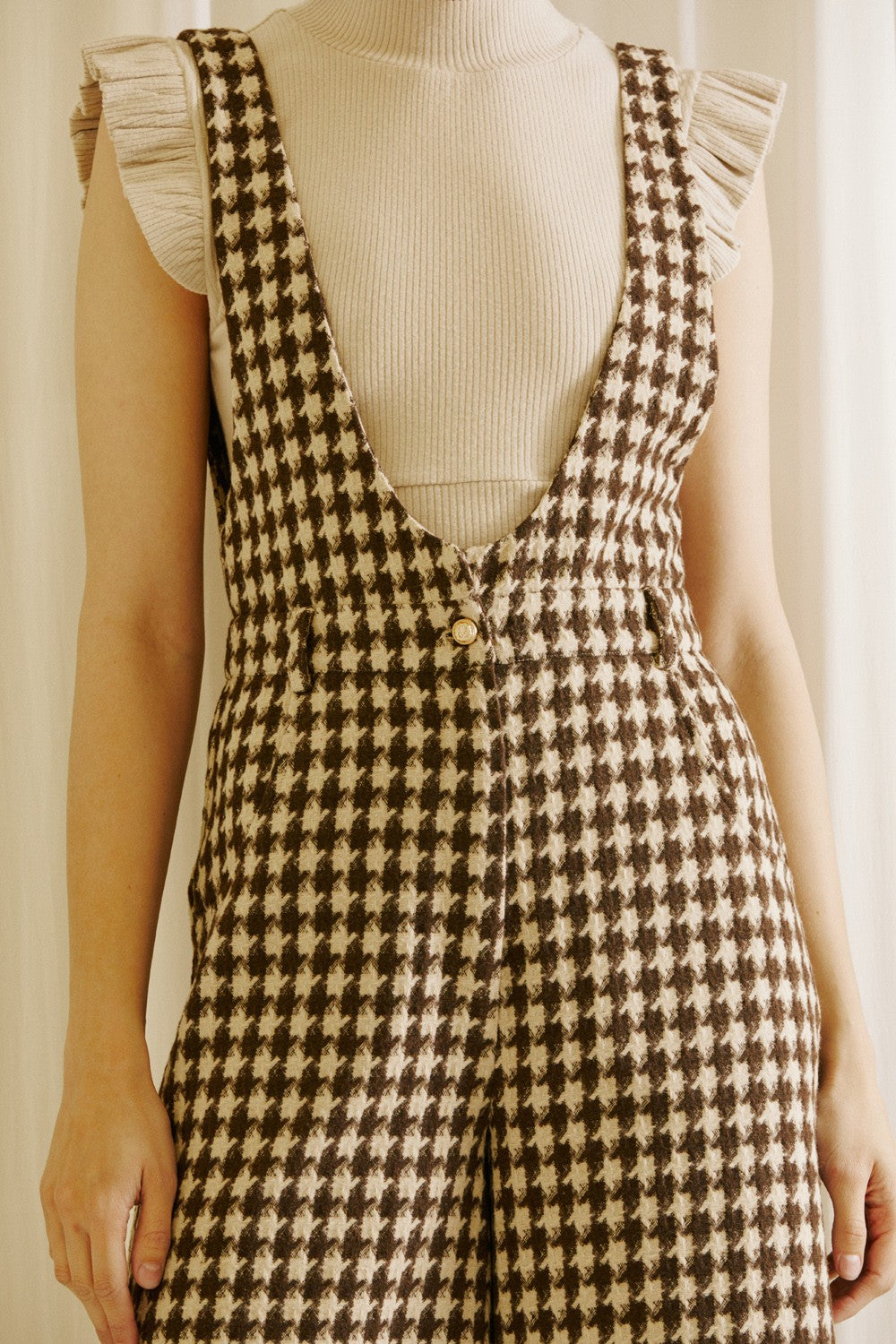 Houndstooth Tweed Jumpsuit