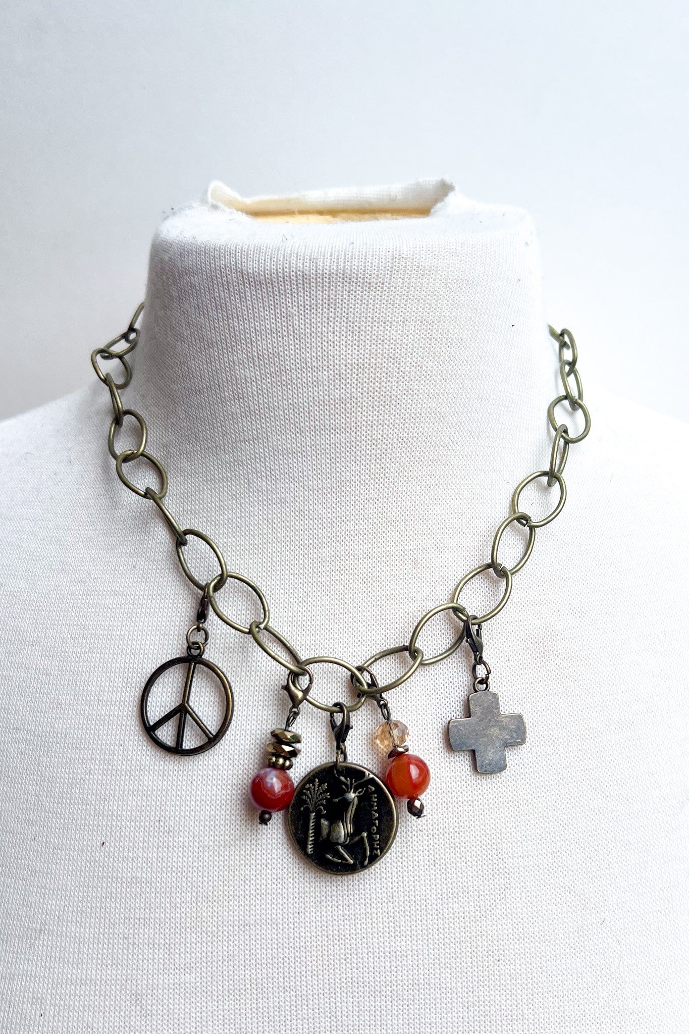 Collective Bronze Short Necklace-Charm Bar