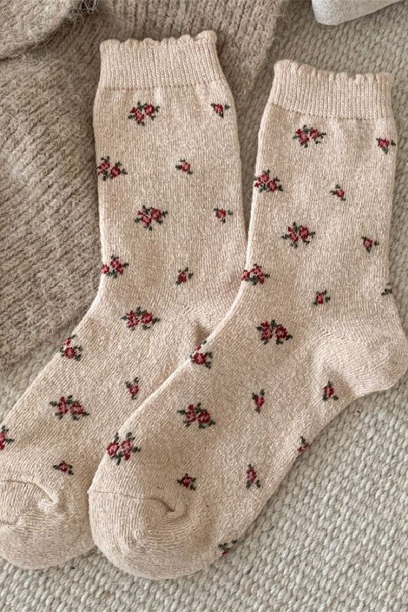 Floral Mid-Calf Socks