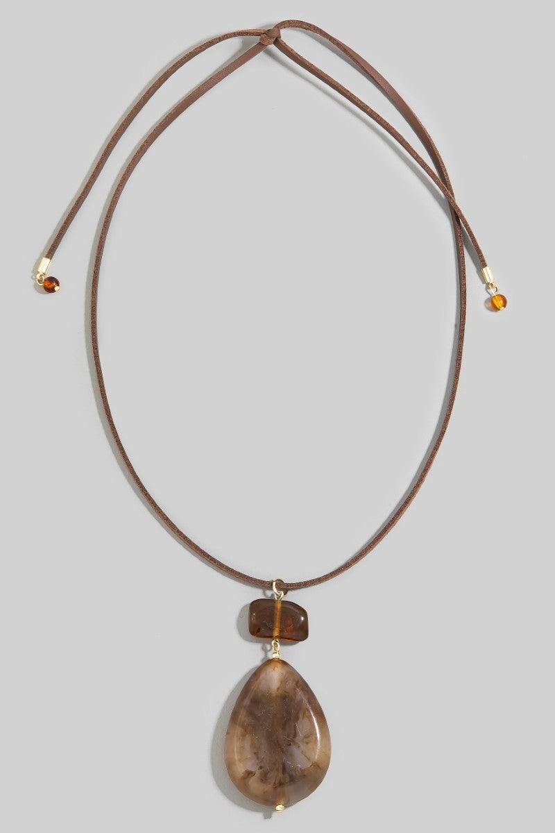 Marble Teardrop Pendant Necklace