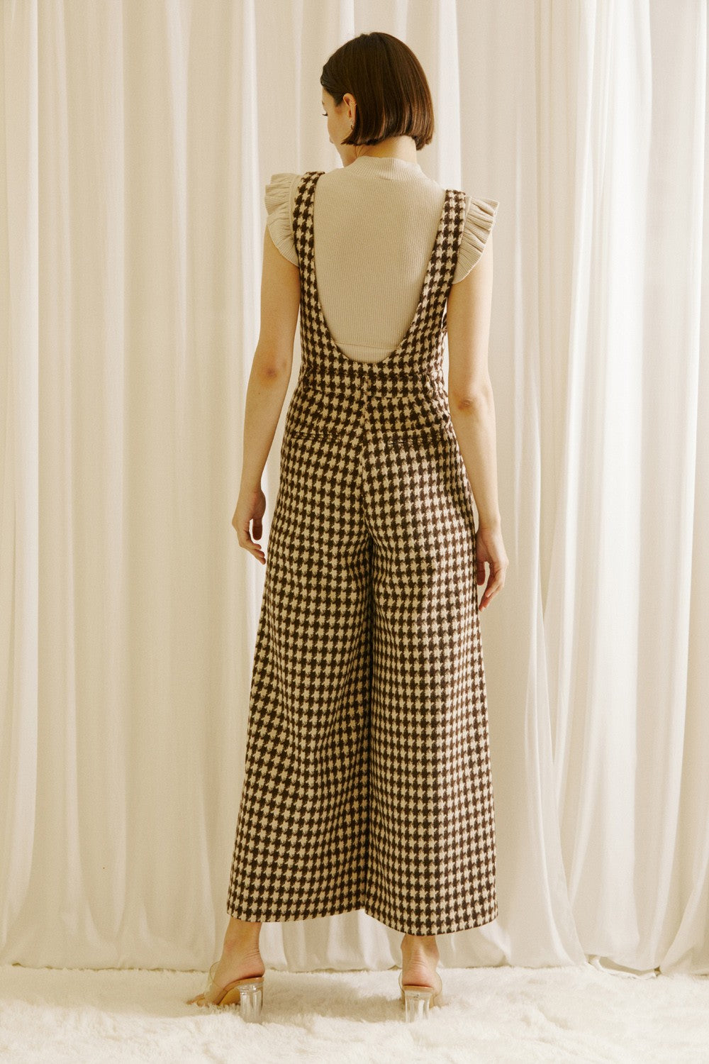 Houndstooth Tweed Jumpsuit