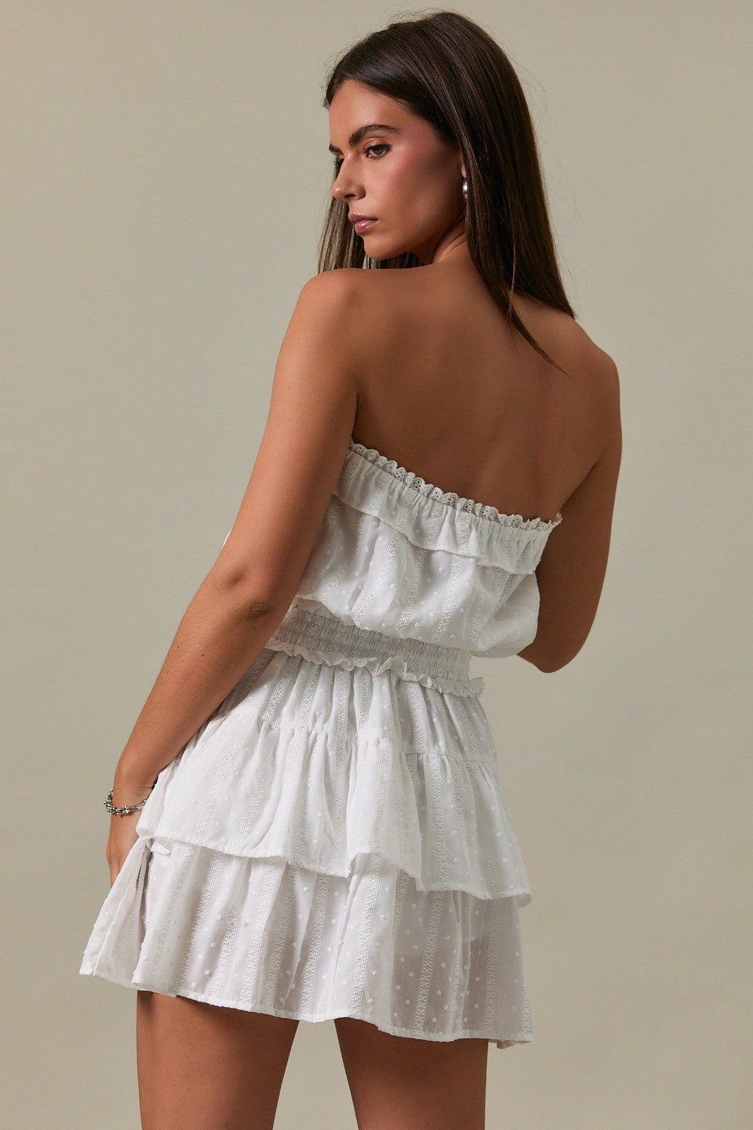 Lydia Strapless Eyelet Romper