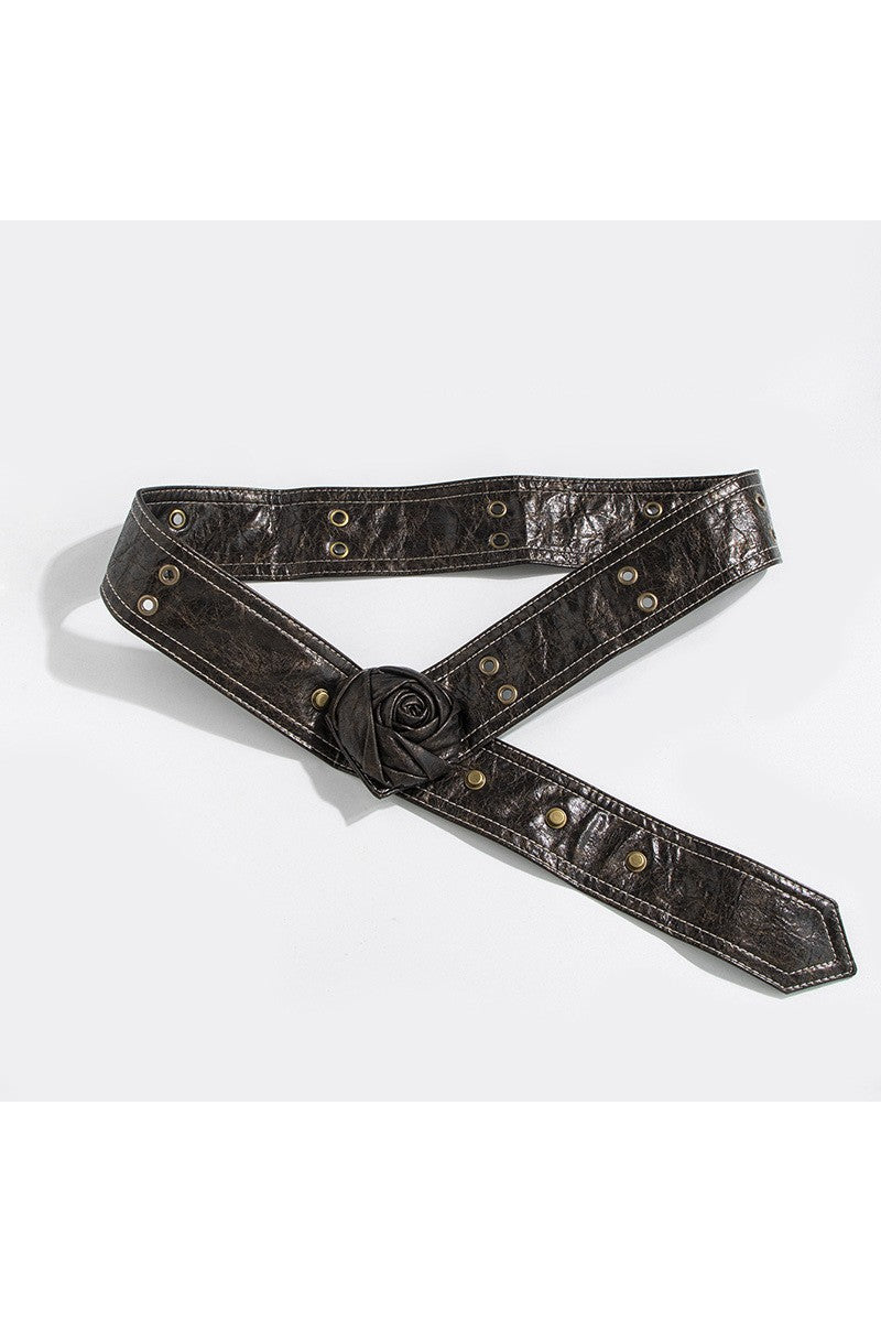 Rose Flower Soft Snap On Belt