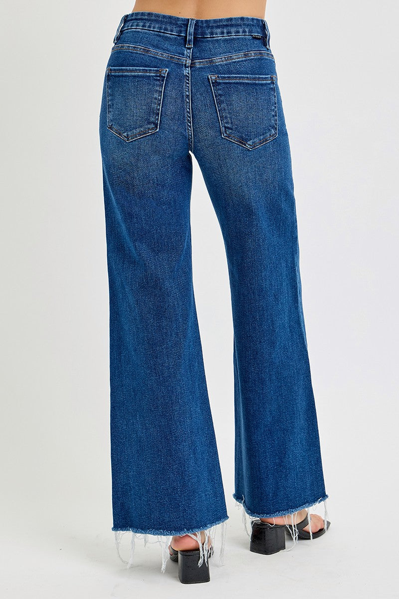 Tummy Control Mid Rise Wide Leg Jean PLUS