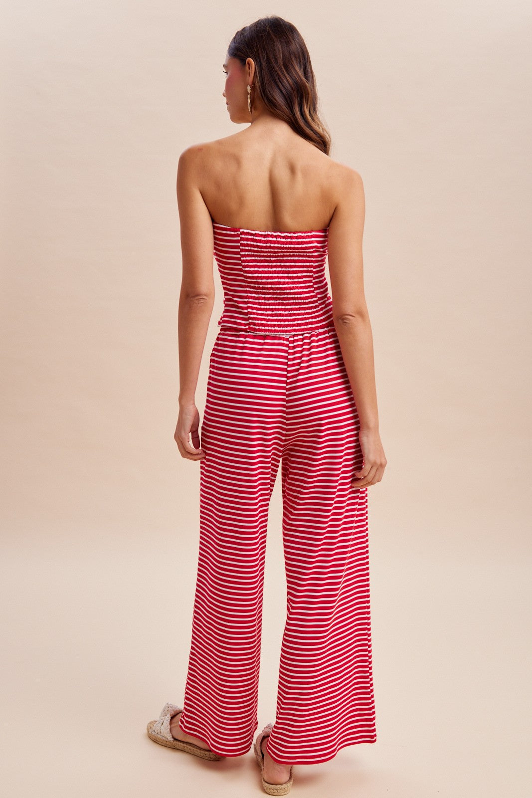 Striped Jersey Tube Top & Pants Set
