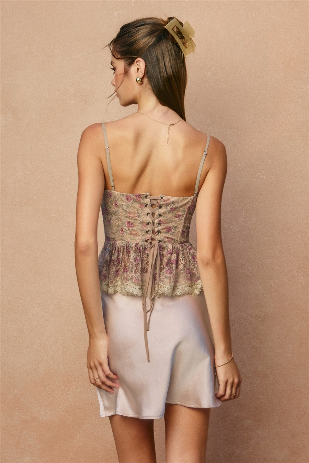 Brume Et Fleur Corset Peplum Top