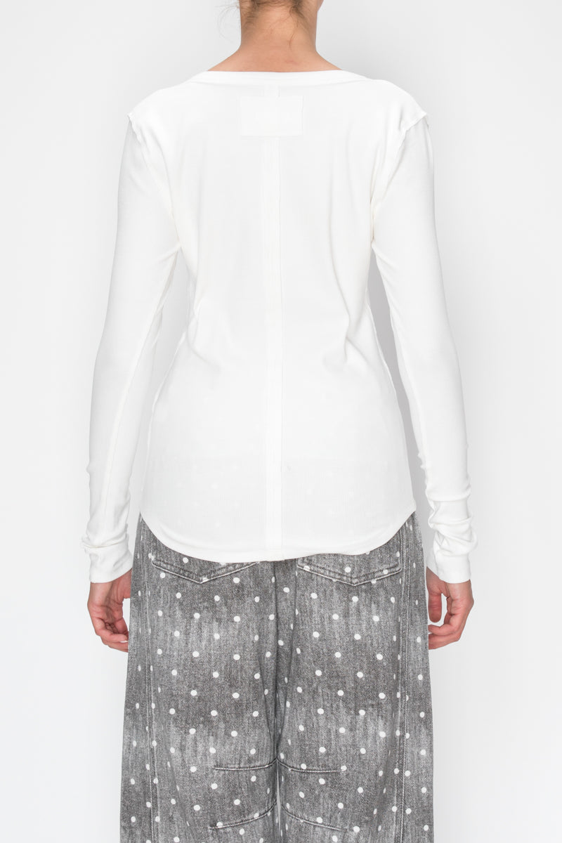 Long Sleeve Button Henley Top
