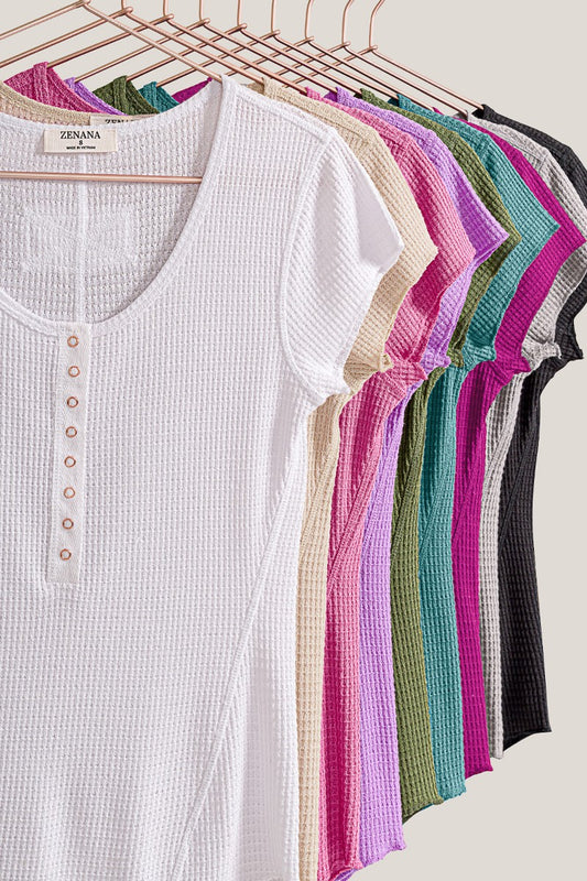 Waffle Snap Baby Tee