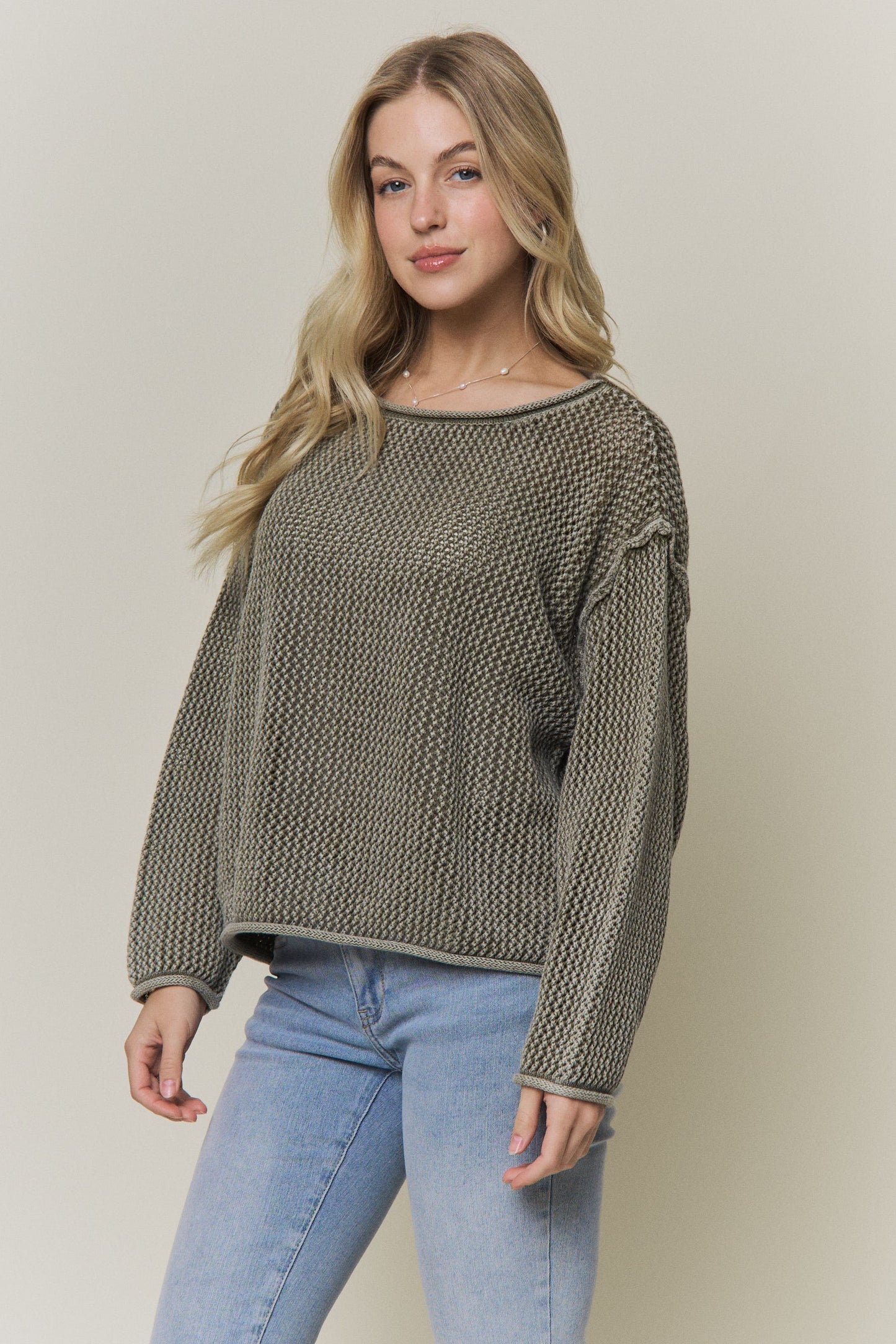 Margaret Rolled Hem Sweater