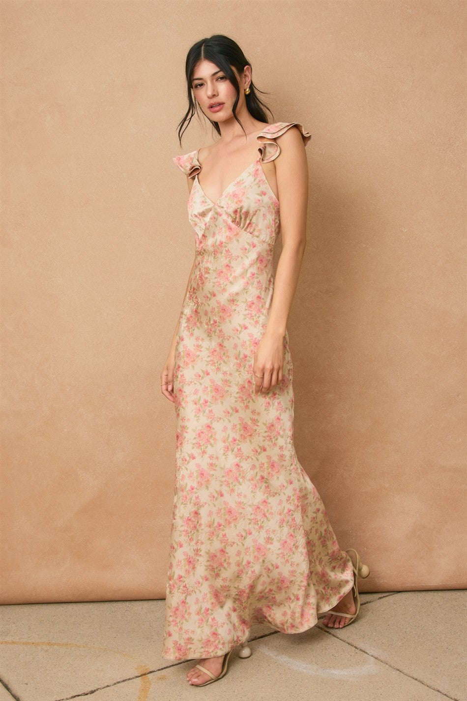 Wildflower Waltz Flutter Shoulder Dress