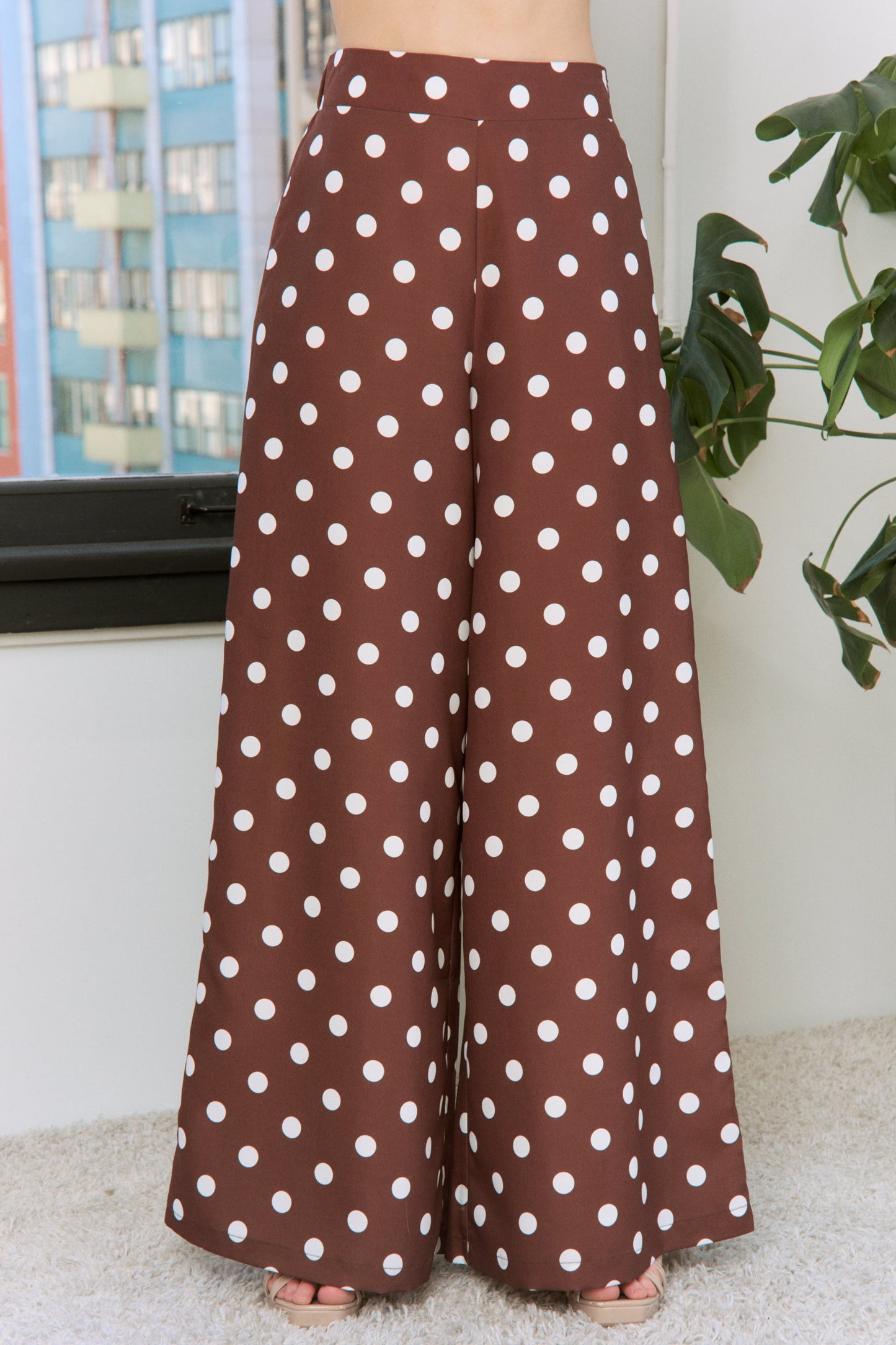 PLUS Polka Dot Wide Leg Pants