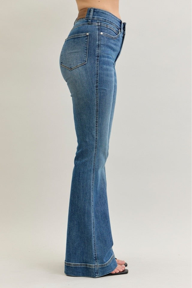 High Waist Tummy Control Double Button Jeans by Judy Blue