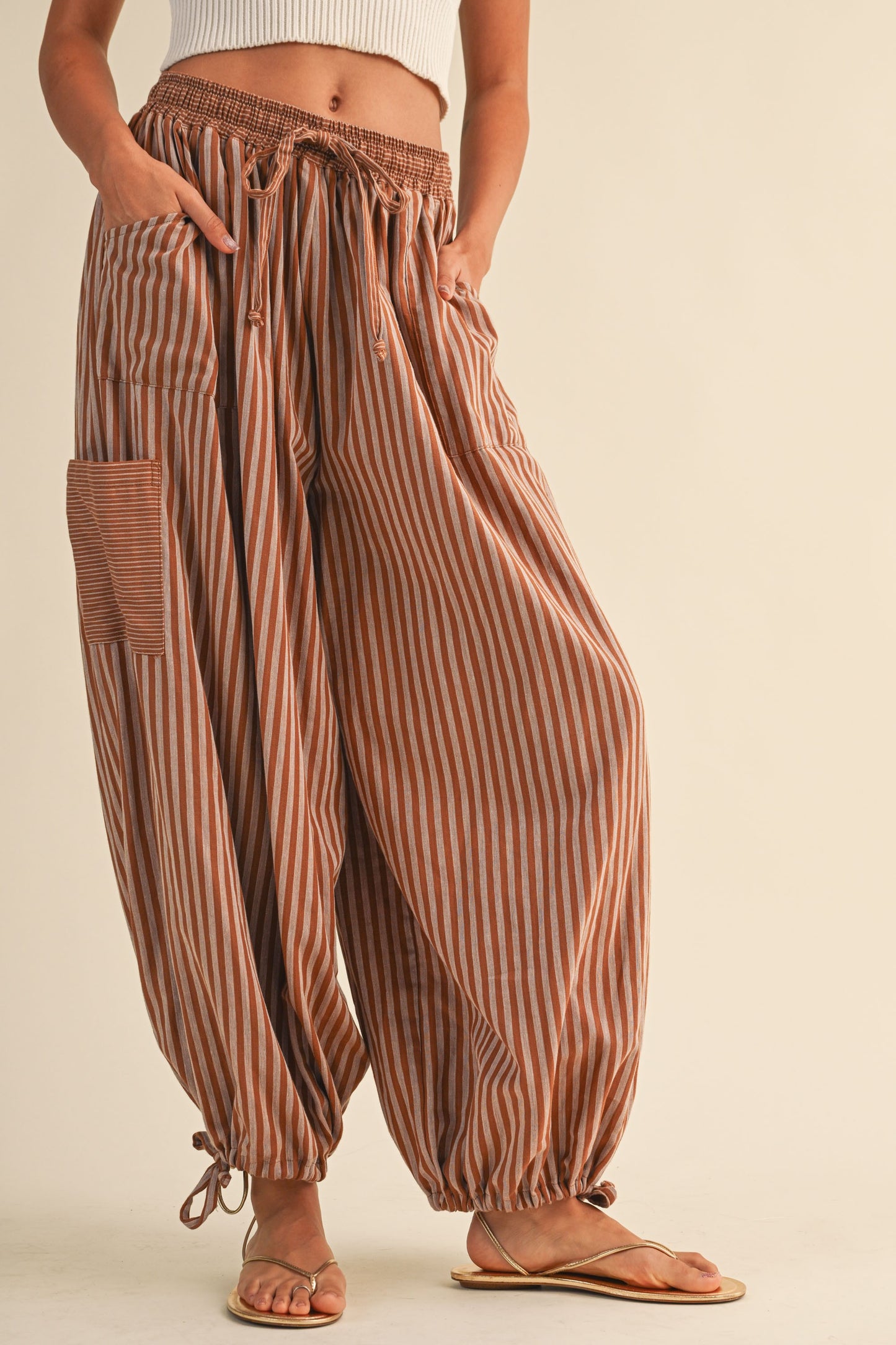 Wilde Striped Gauze Balloon Pants