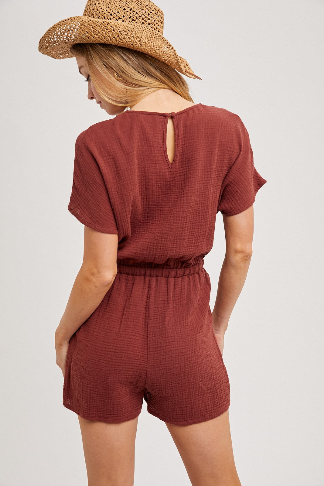 Wrap Waist Drawstring Romper