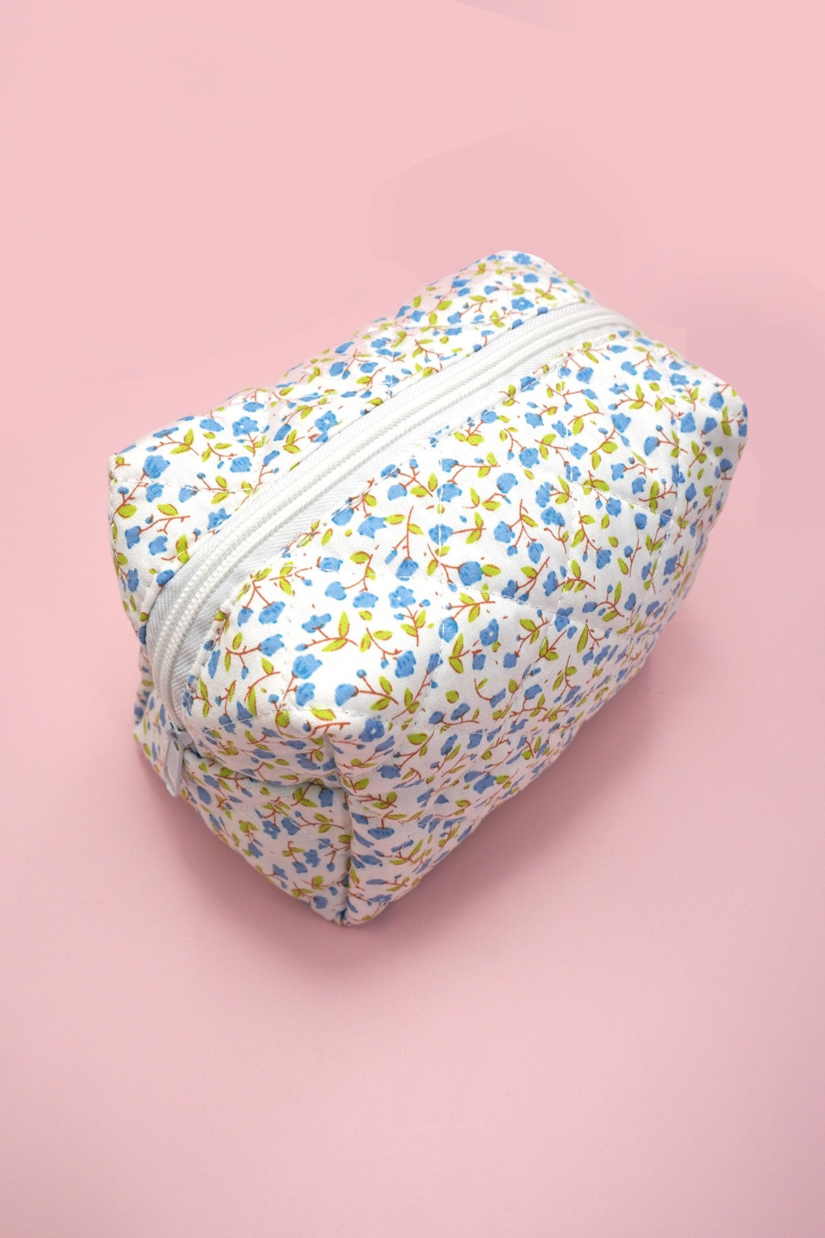 Ditsy Quilted Cotton Cosmetic Bag
