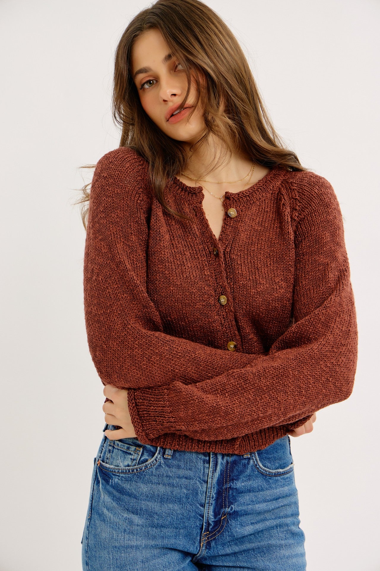 Slightly Slouchy Textured Cardigan