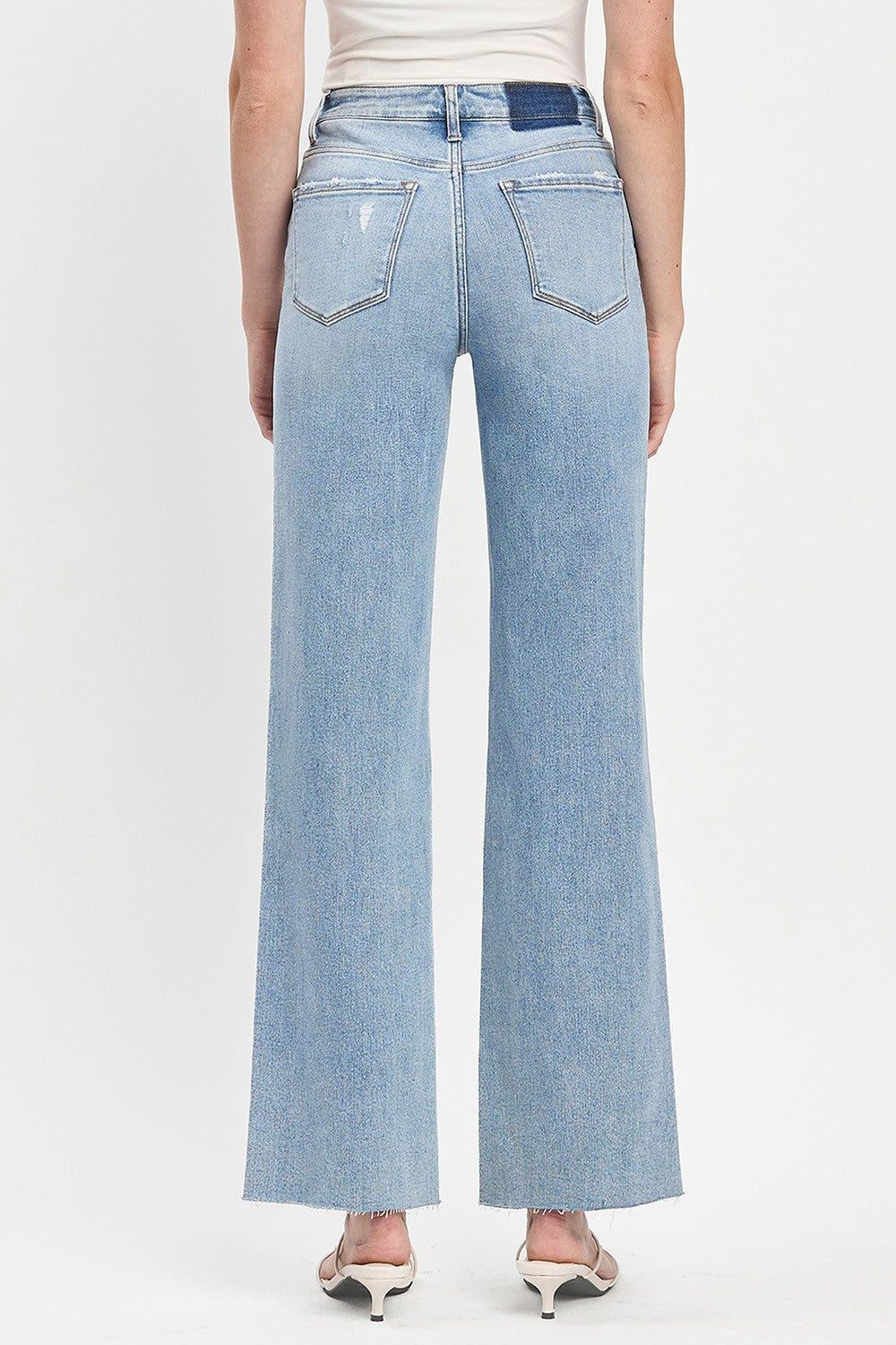 Refulgent Clean Cut High Rise Wide Leg Jean