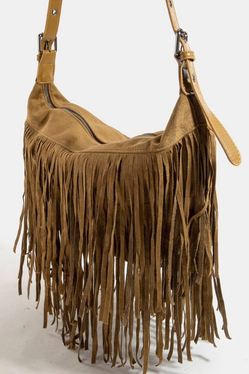 Fringe Suede Shoulder Bag