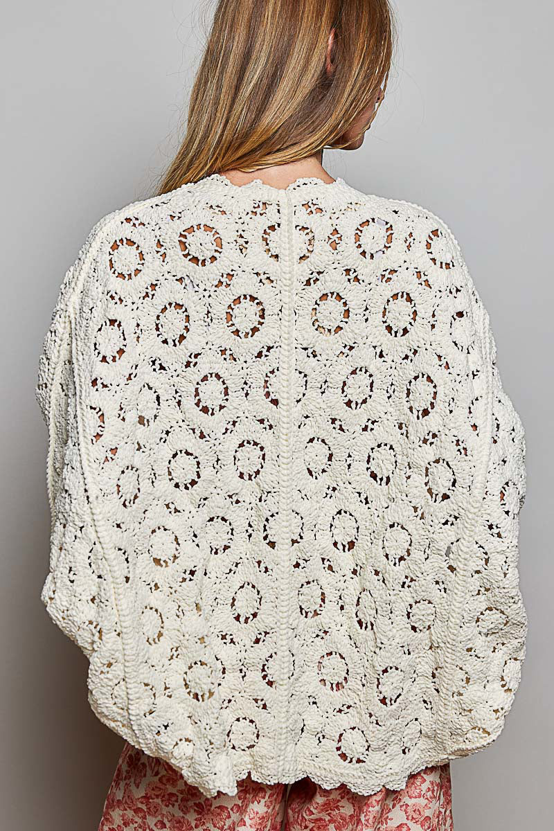 Chenille Crochet Cardigan
