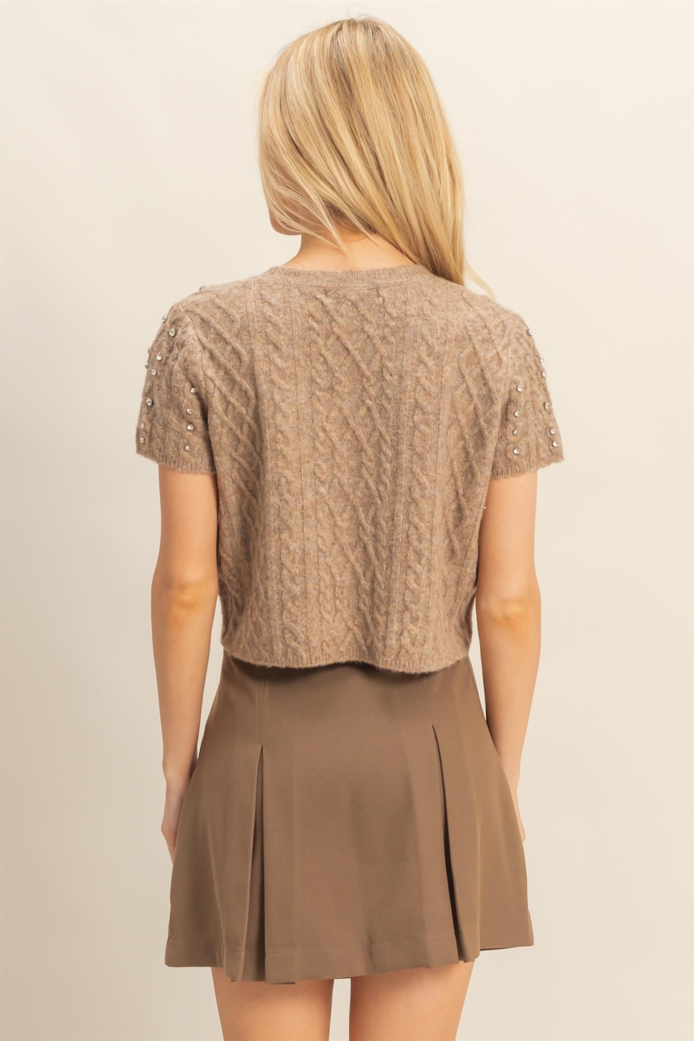 Rhinestone Studded Sweater