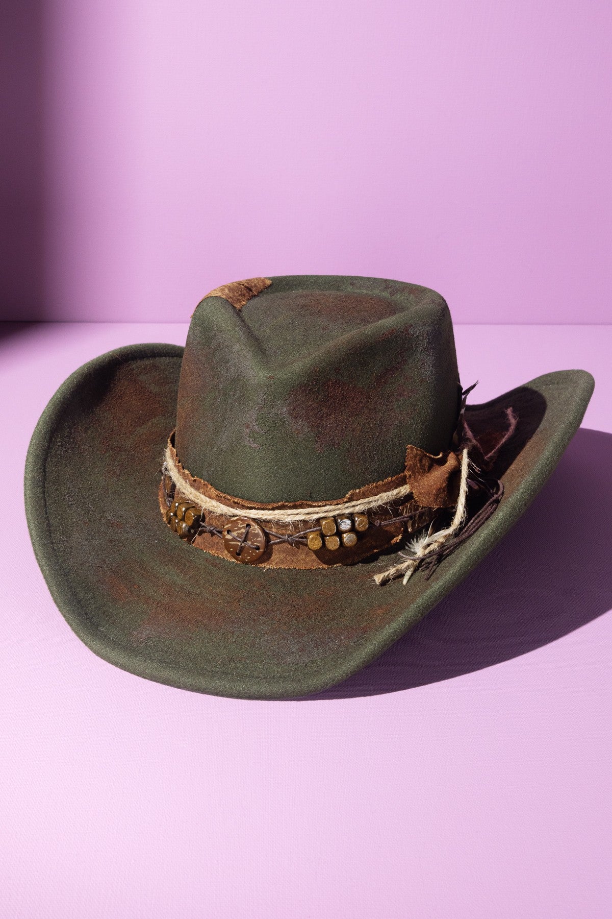 Wren Vintage Shapeable Feather & Worn Cowgirl Hat
