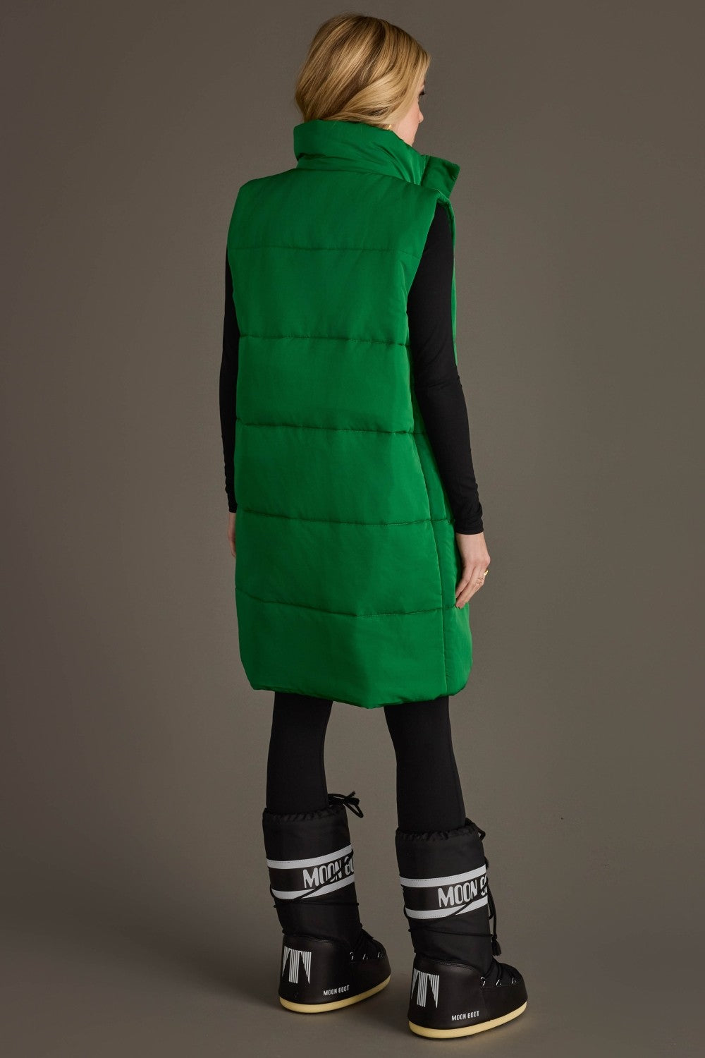 Blair Long Green Puffer Vest