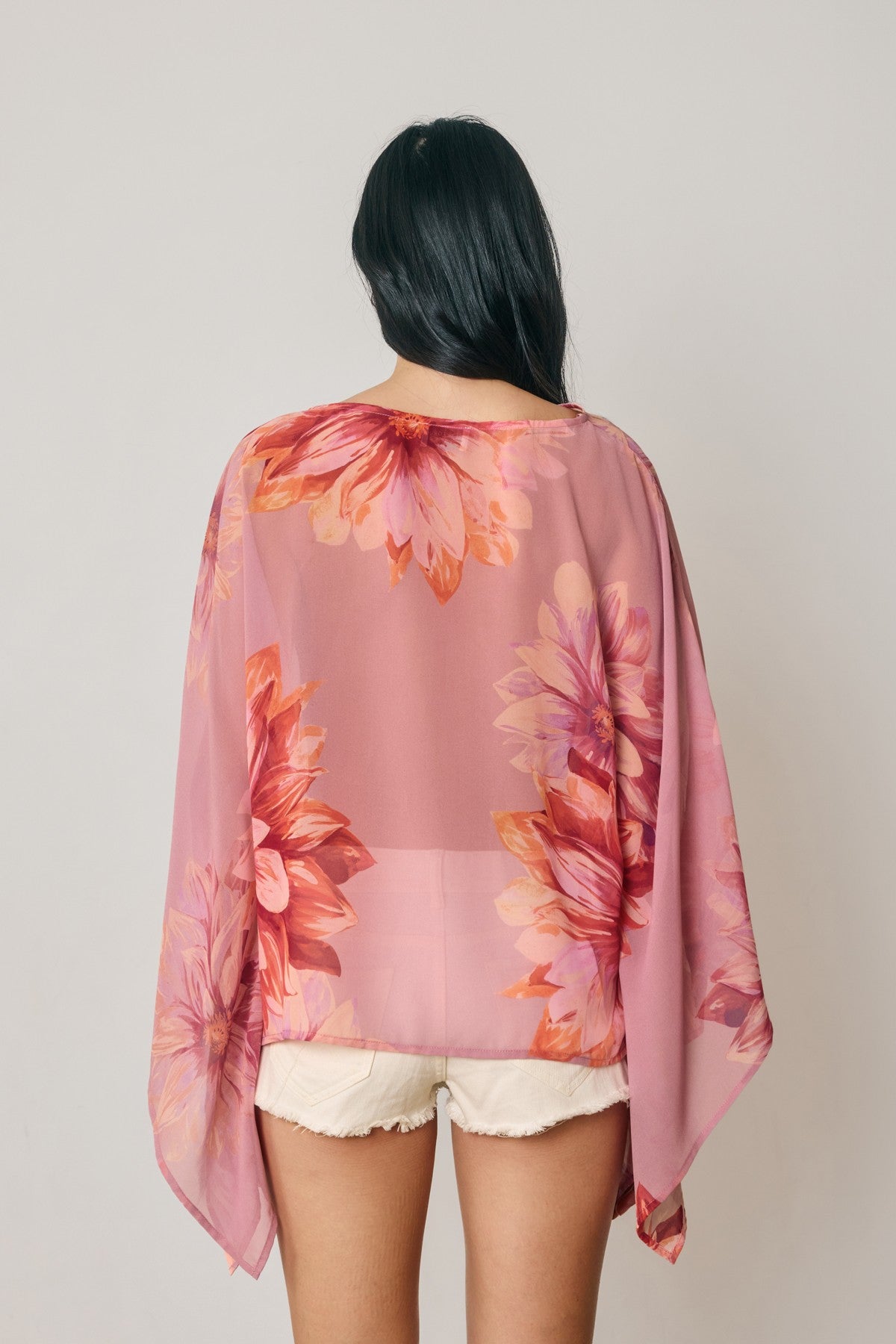 Charlotte Draped Silk Poncho Top