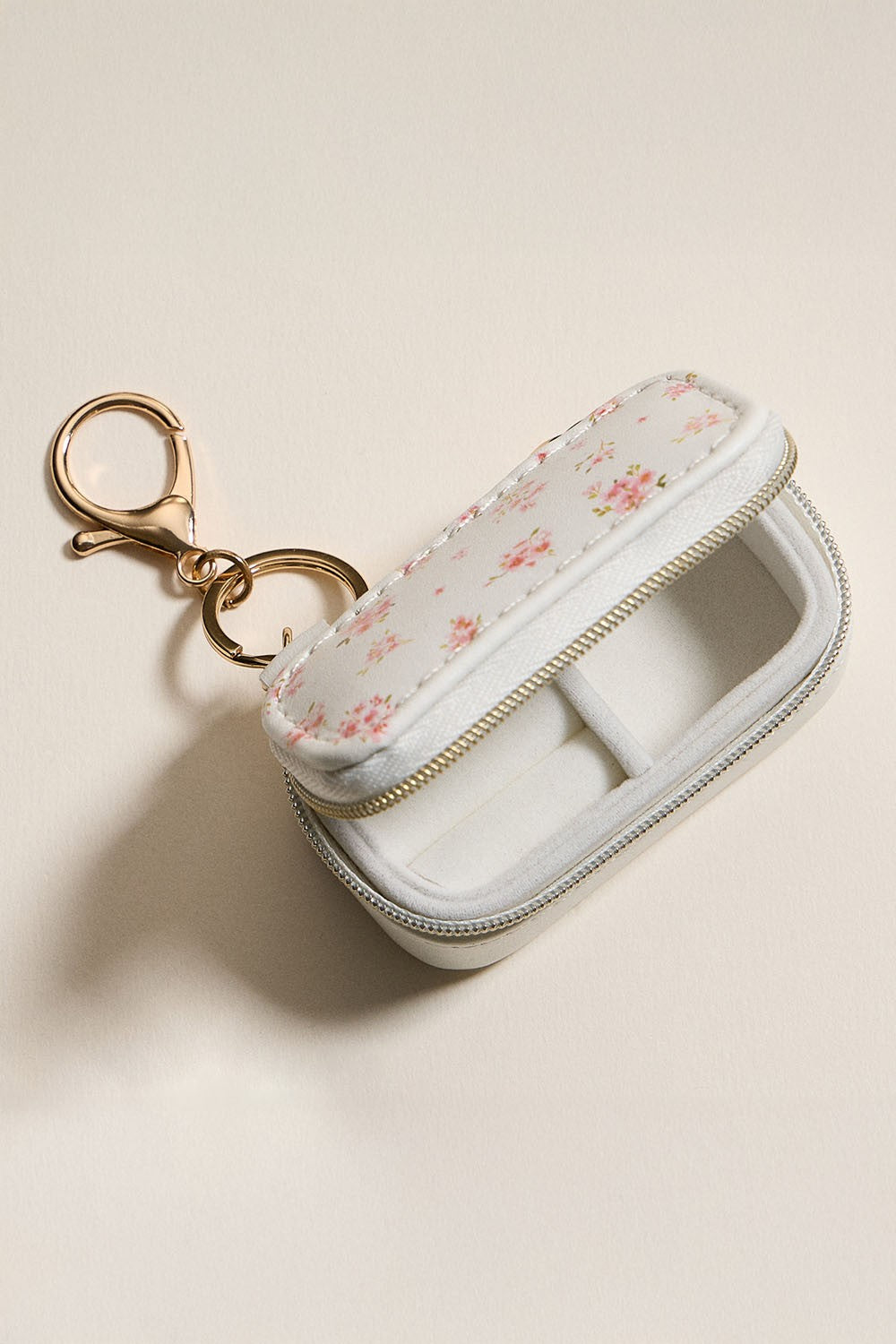 Floral Travel Jewelry Case Keychain