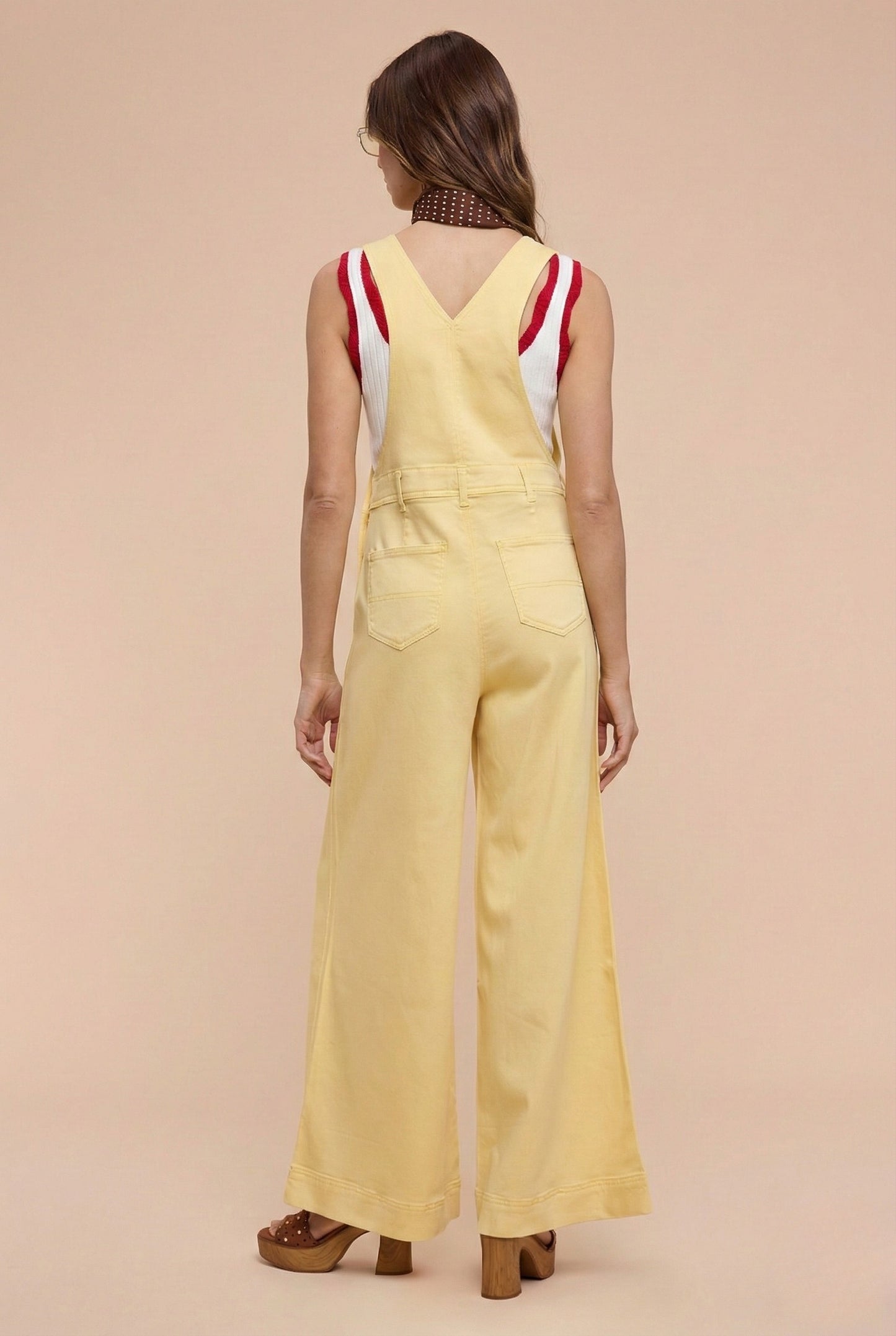 Color Denim Stretch Overalls