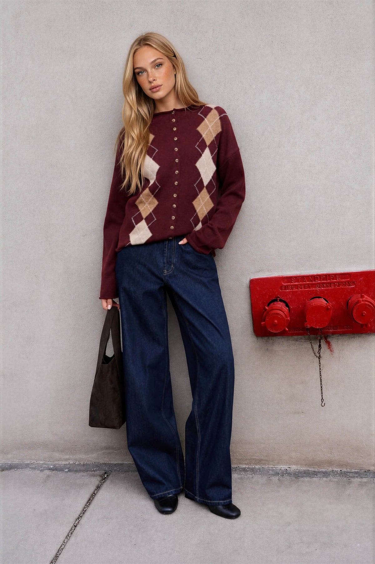 Aggie Argyle Cardigan