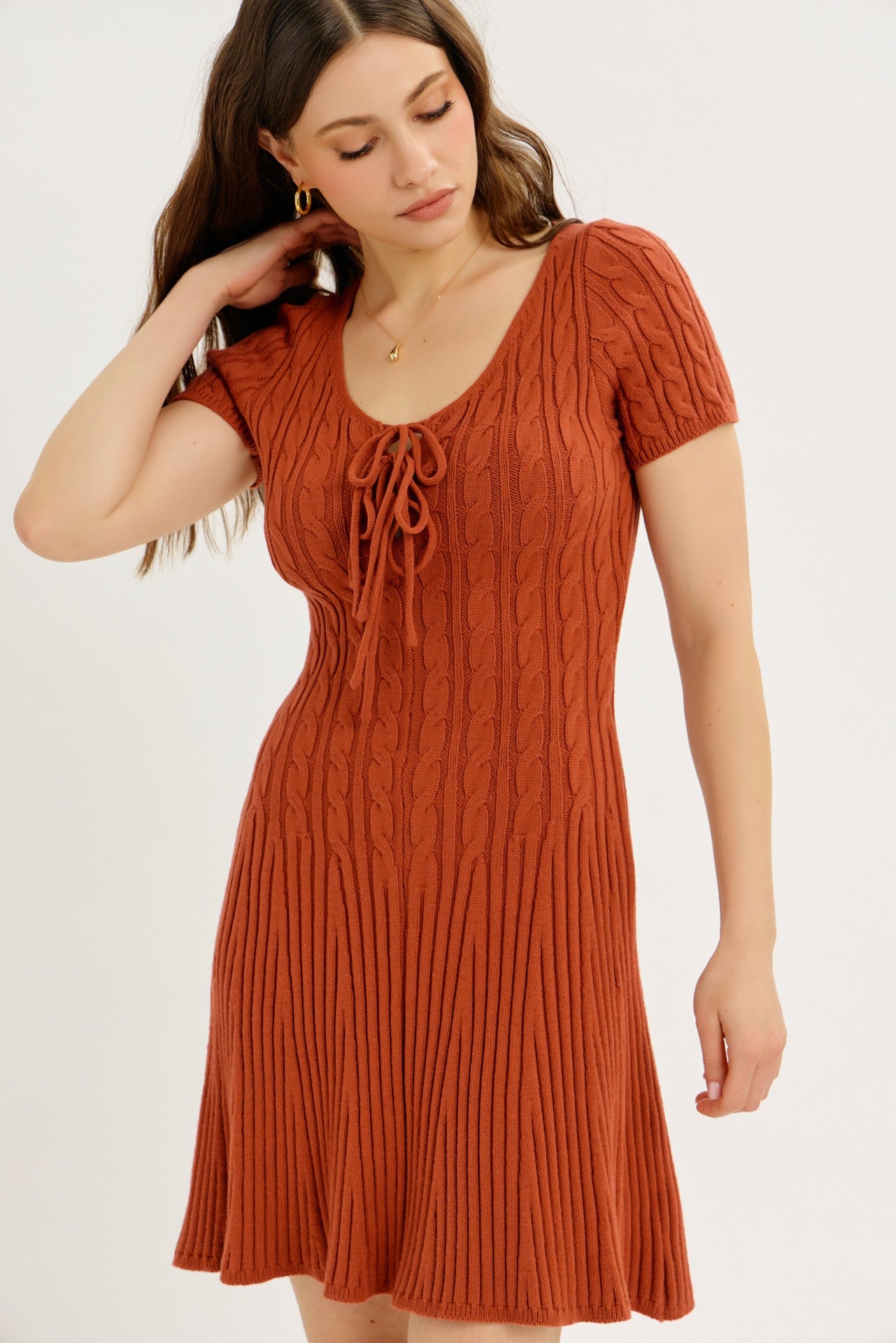 Mia Cable Knit Sweater Dress