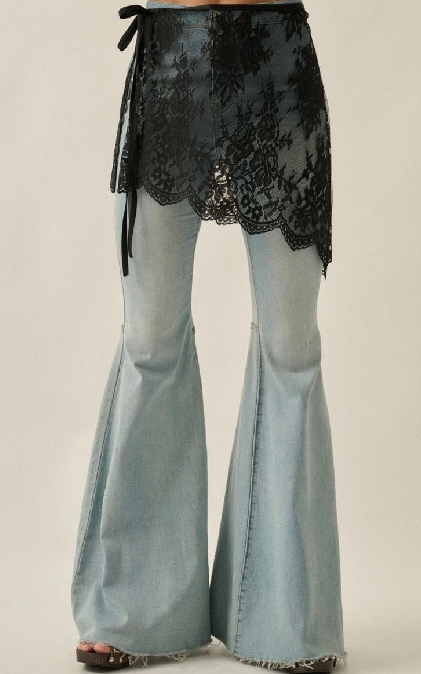 Layered  Lace Wrap Skirt