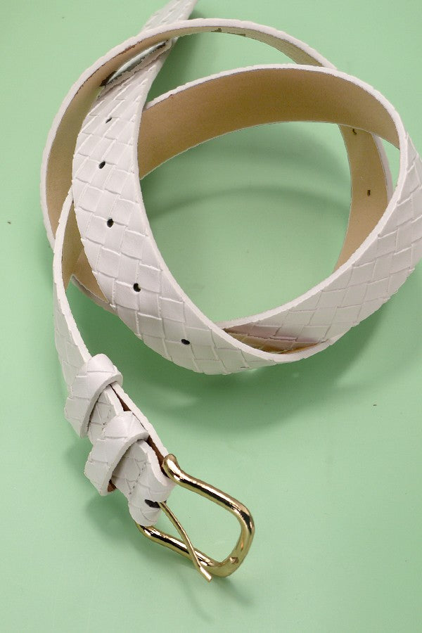 Braided Weave Faux Leather Belt