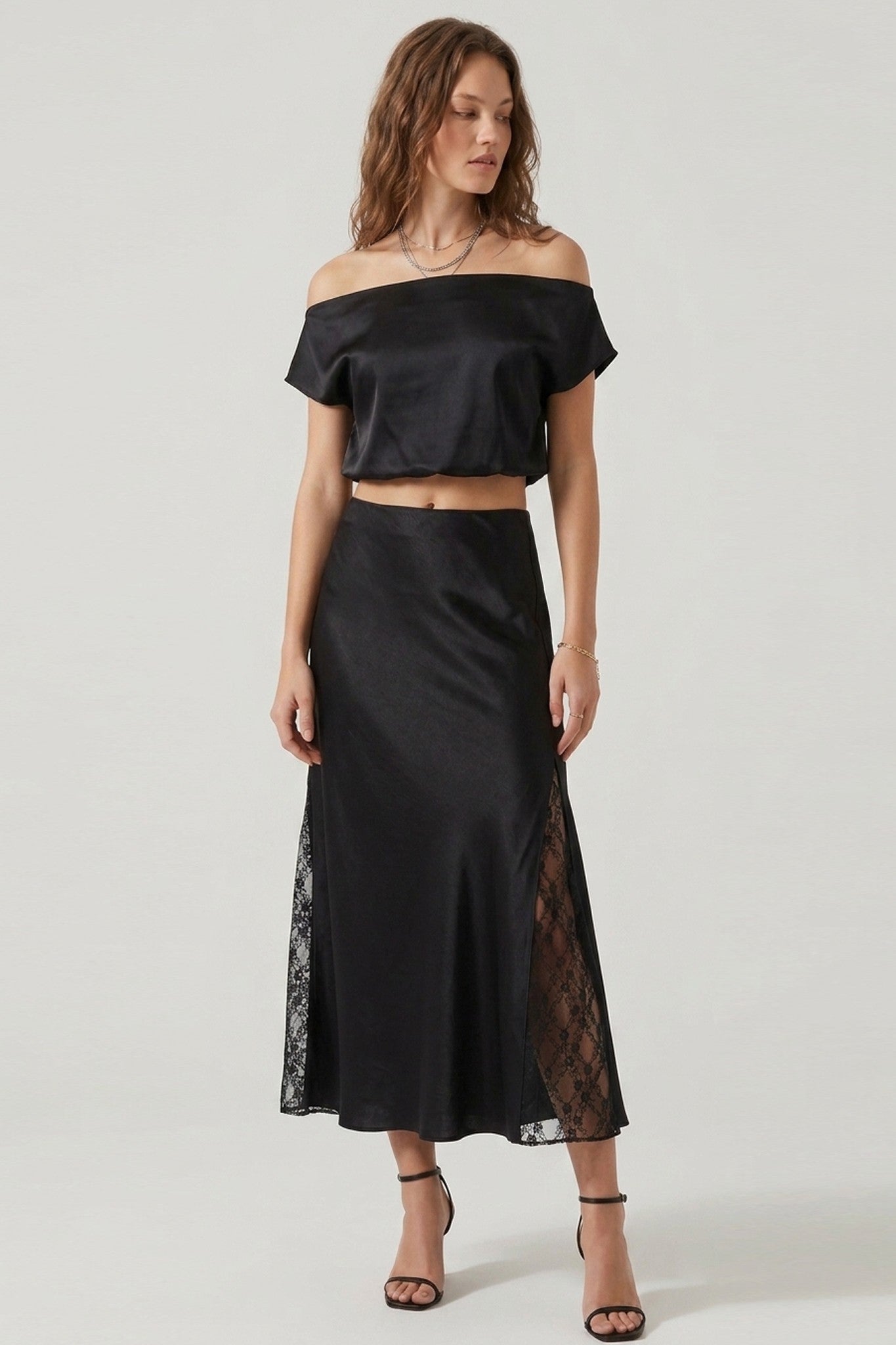 Sahara Lace Satin Skirt