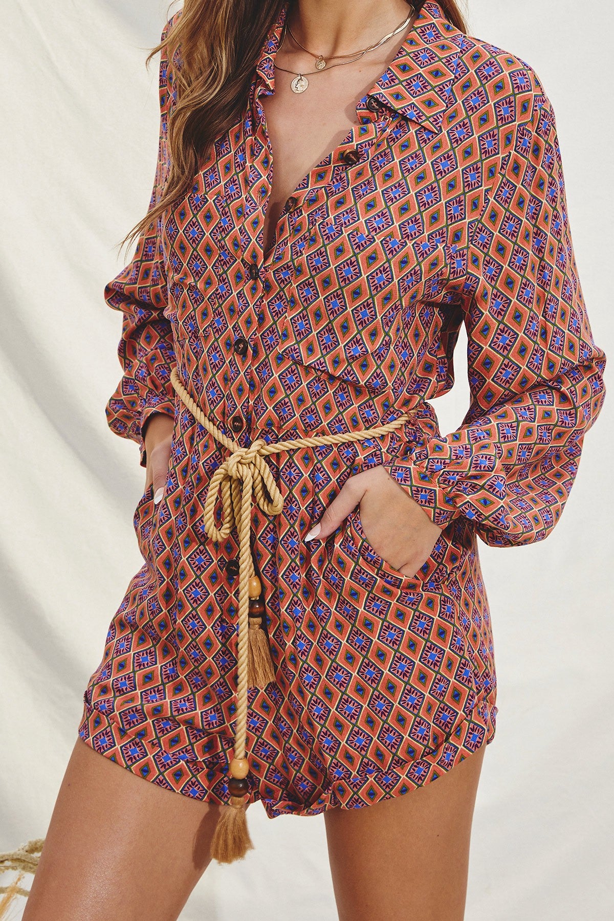 Sun Daze Collared Romper