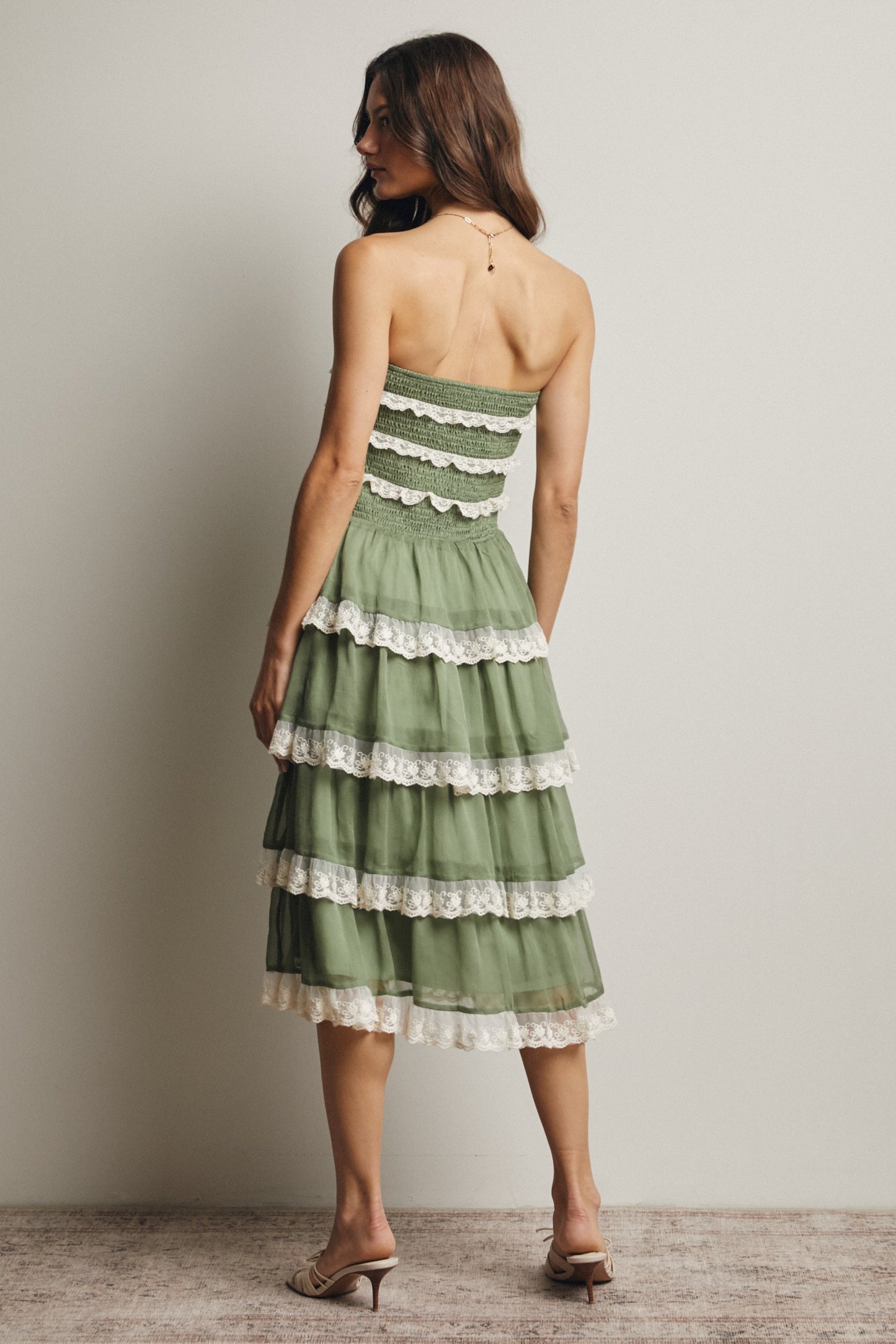 Smocked Lace Trim Skirt/Dress