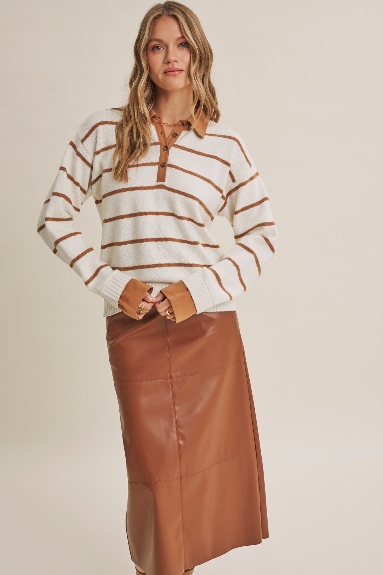Modern Classic Vegan Leather Maxi Skirt