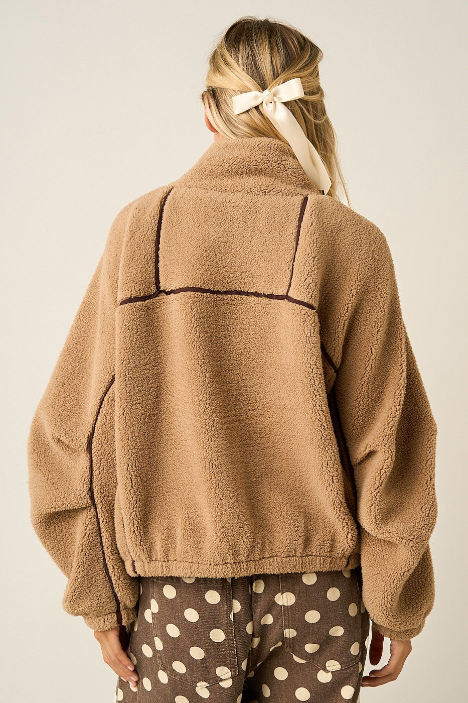 Sherpa Fleece Snap Neck Pullover