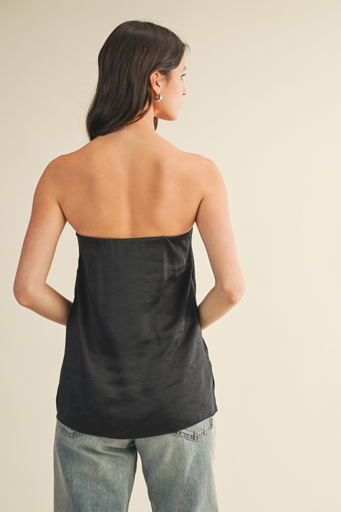 Silky Bandeau Strapless Top