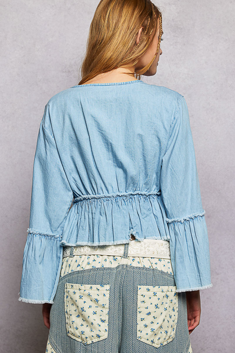 Flora Western Embroidered Tassel Top