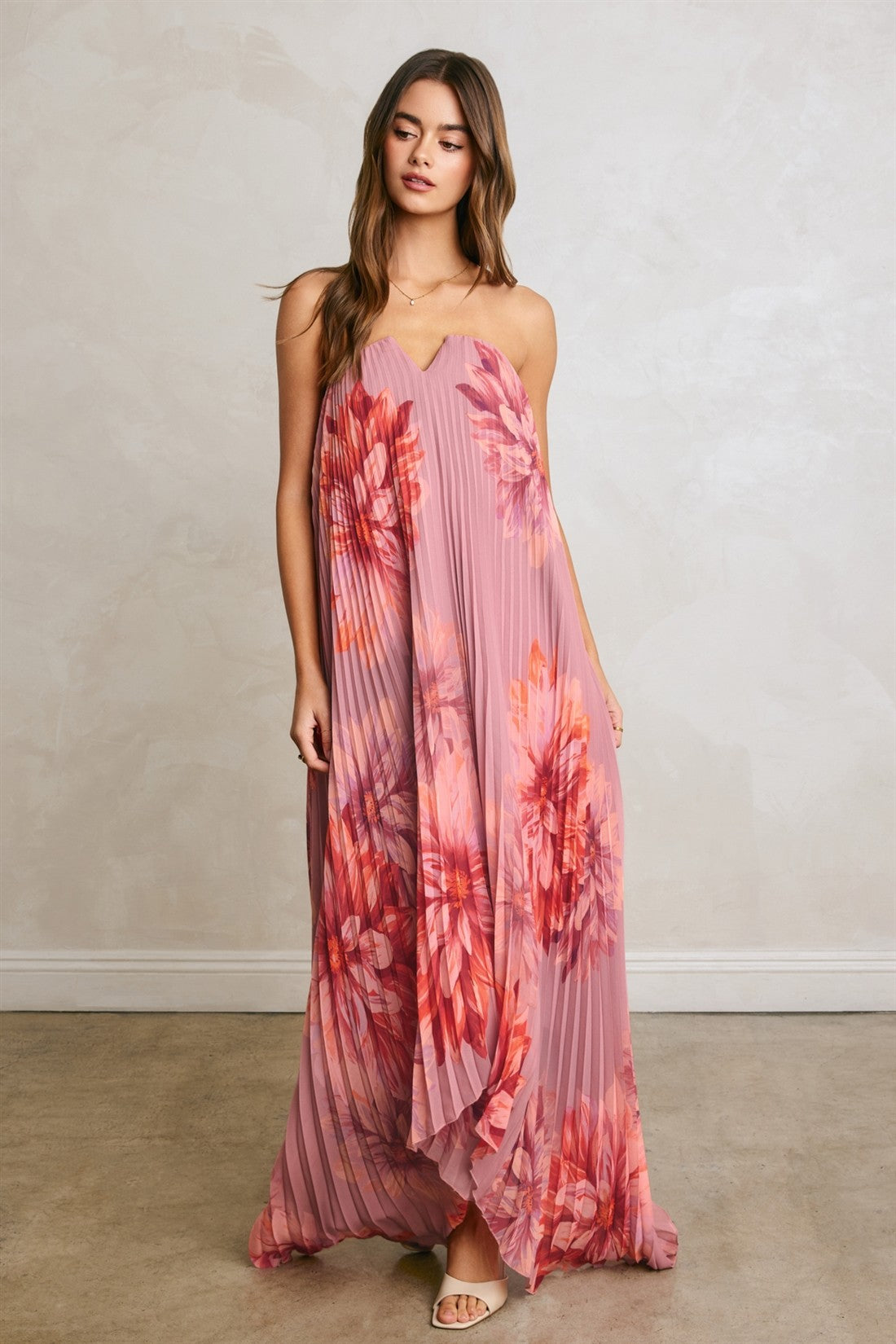 Charlotte Pleated Column Dress