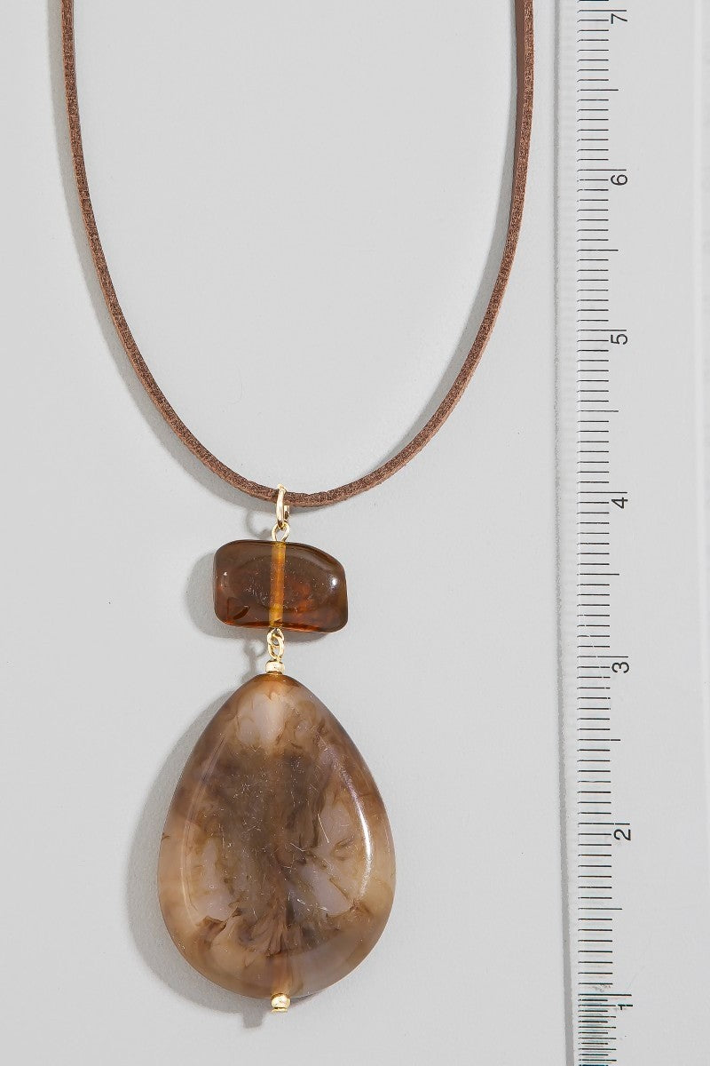 Marble Teardrop Pendant Necklace