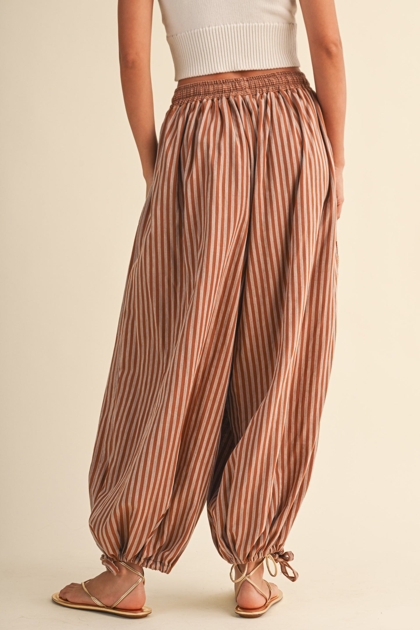 Wilde Striped Gauze Balloon Pants