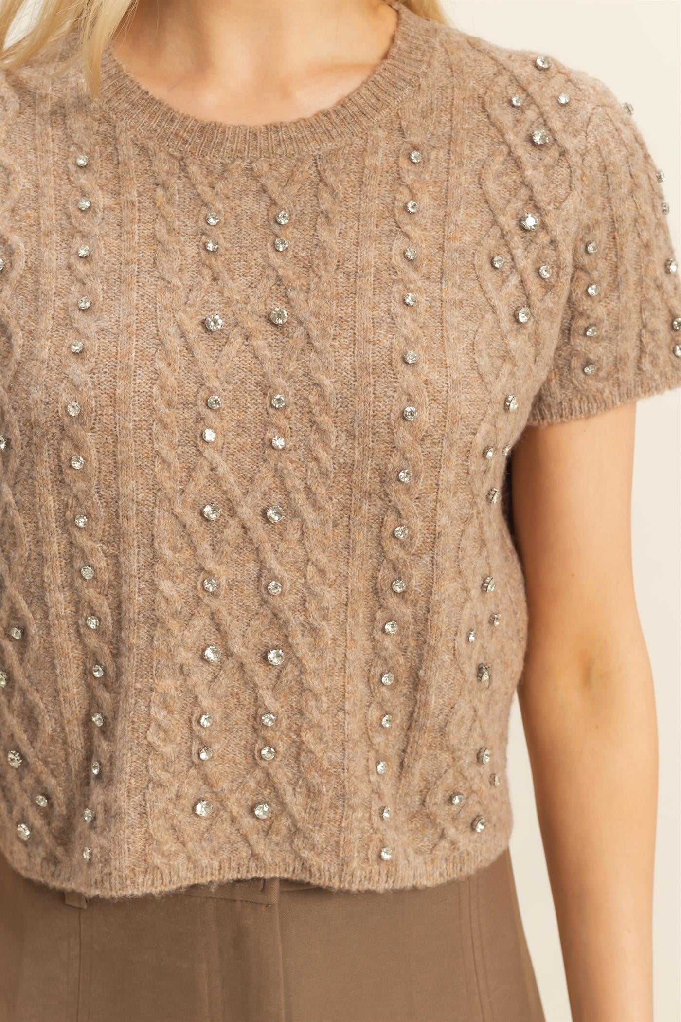 Rhinestone Studded Sweater