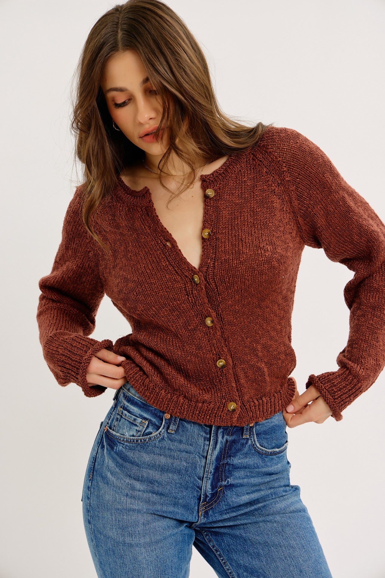 Slightly Slouchy Textured Cardigan