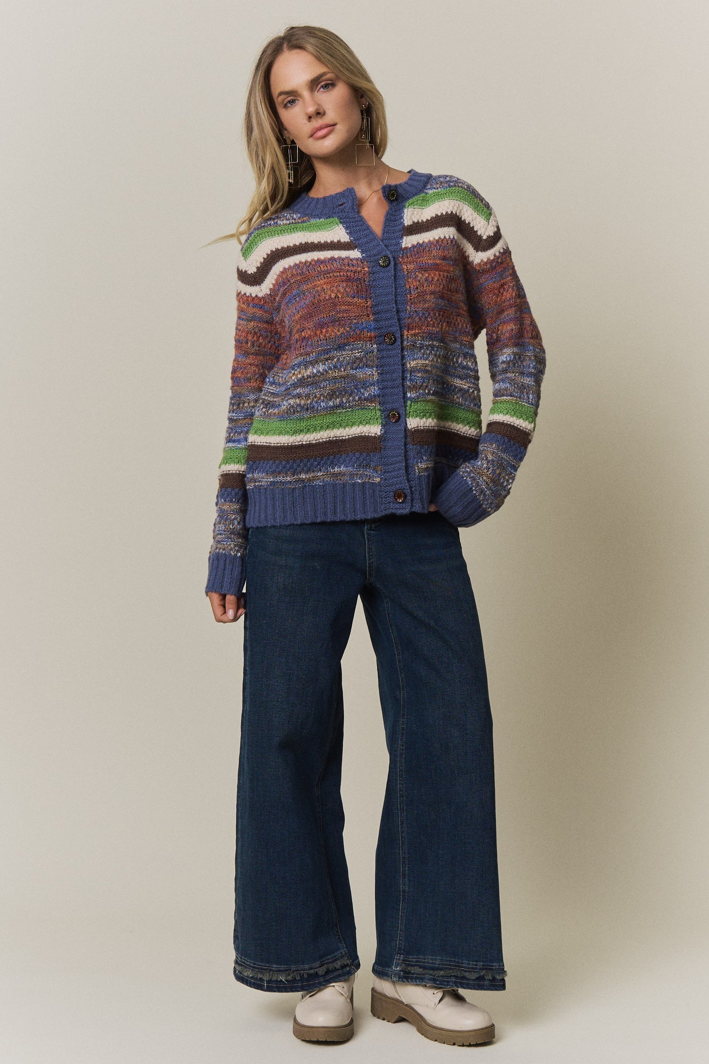 Lucia Striped Multicolor Cardigan