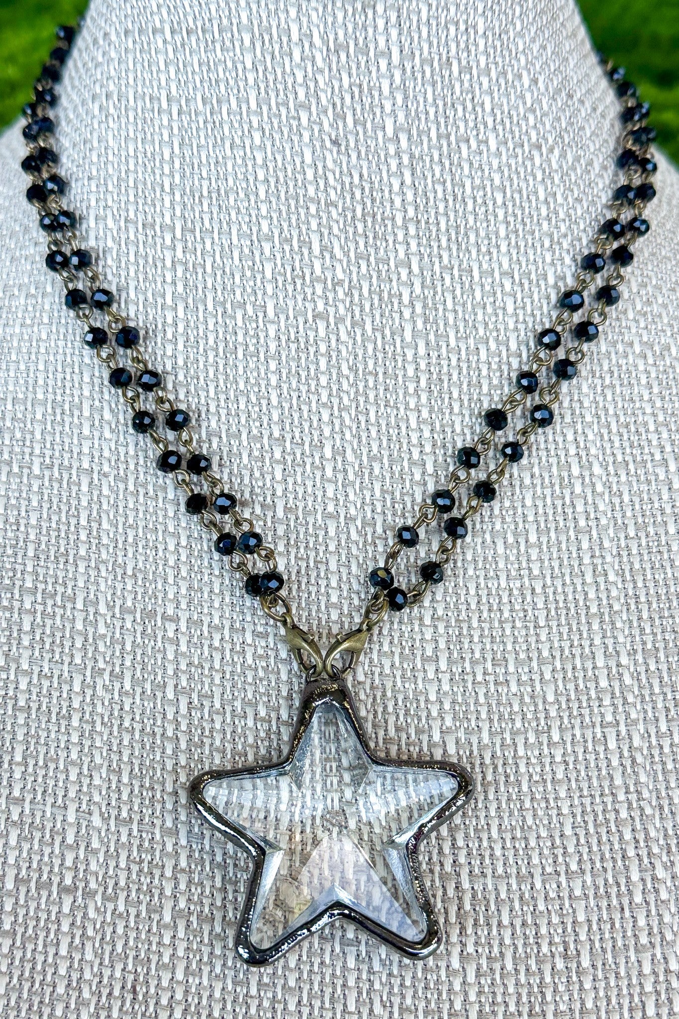 Collective Beaded & Bronze Short/Long Necklace- Charm Bar