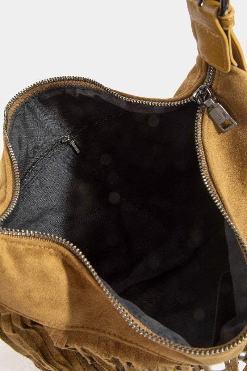 Fringe Suede Shoulder Bag