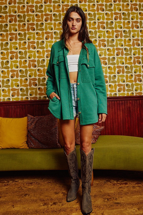 'All We Wish Is Love' Oversized Shacket